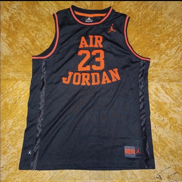 Air Jordan #23 Black Fly Since 1982 Become Legendary Jersey-Youth Size XLarge - Picture 1 of 7